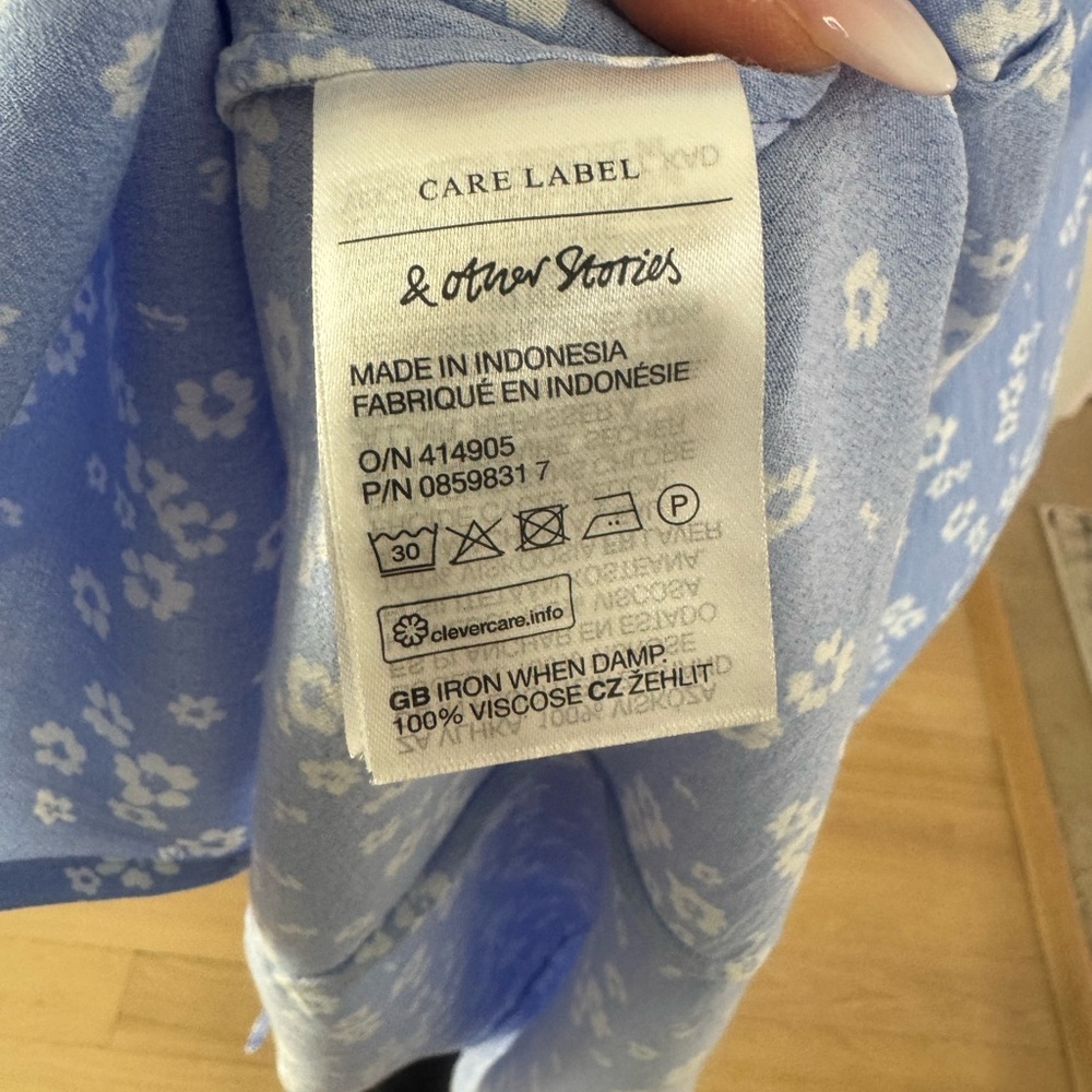 NWOT Los Angeles Atelier & Other Stories Light Blue Floral Maxi Dress EUR 38 - Picture 7 of 9